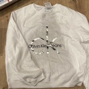 Calvin Klein jeans white sweatshirt size large white